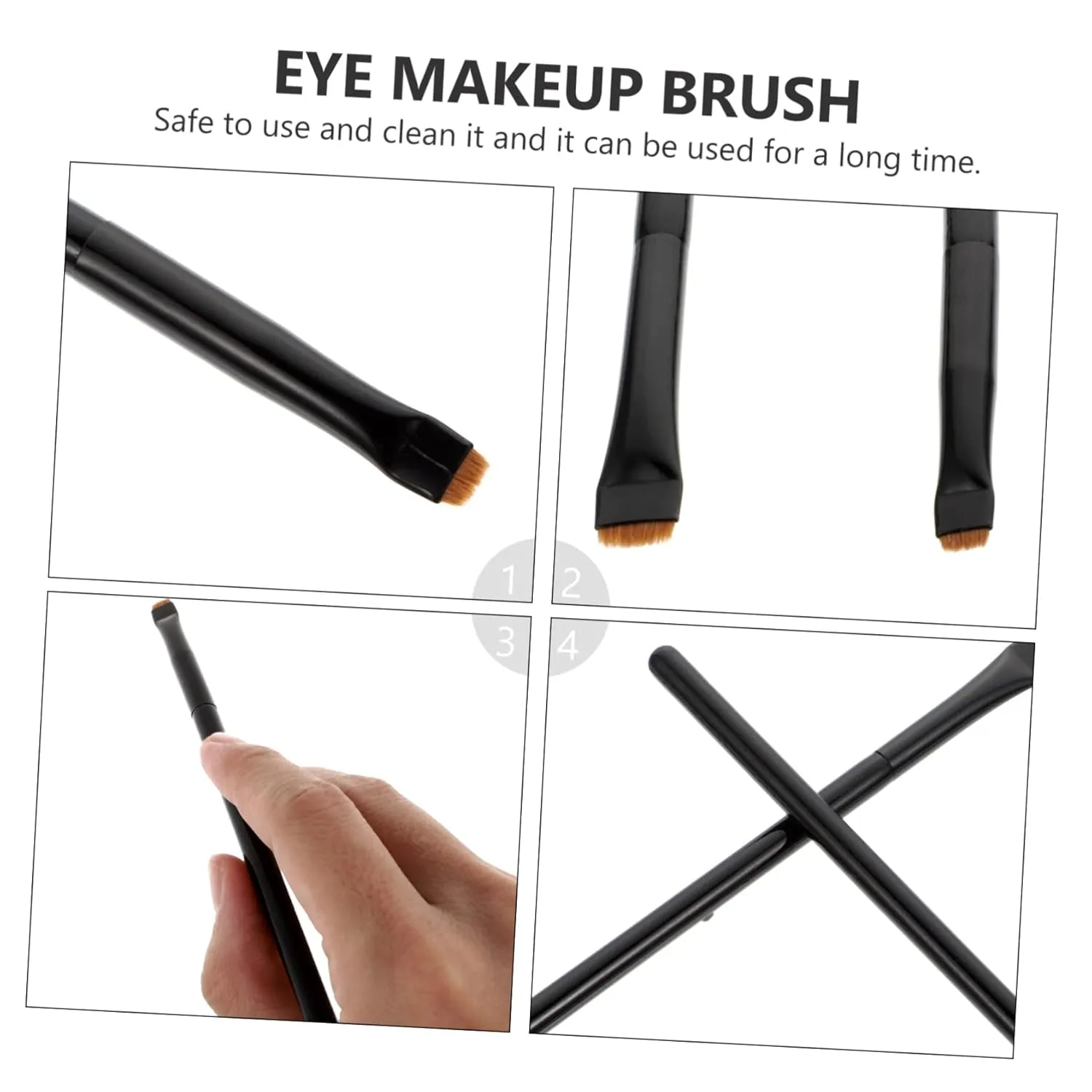 Housoutil 15pcs Eyeliner Brush Makeup Tools for Eye Shadow Application Includes Flat and Angled Brushes Synthetic Bristles for Everyday Looks and Makeup Enthusiasts