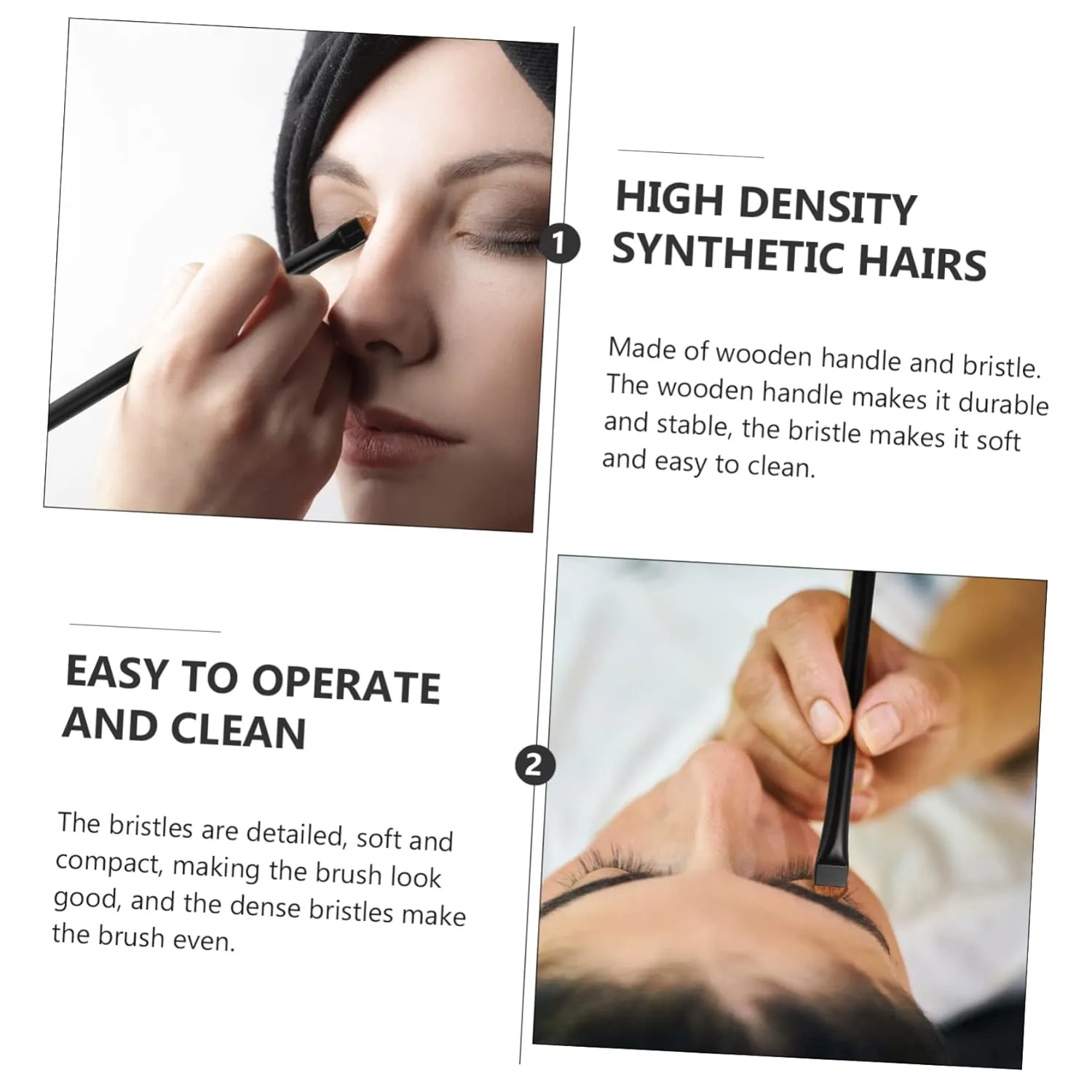 Housoutil 15pcs Eyeliner Brush Makeup Tools for Eye Shadow Application Includes Flat and Angled Brushes Synthetic Bristles for Everyday Looks and Makeup Enthusiasts