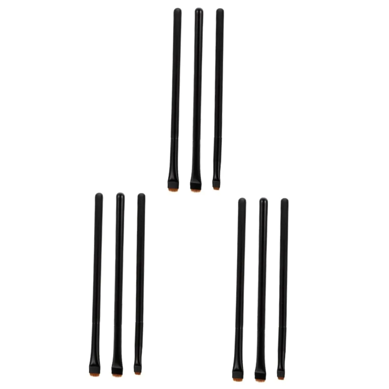 Housoutil 9pcs Eyeliner Brush Set Wooden Handle Cosmetic Brushes for Precise Eye Makeup Includes Flat Flat Easy to Clean Bristles for
