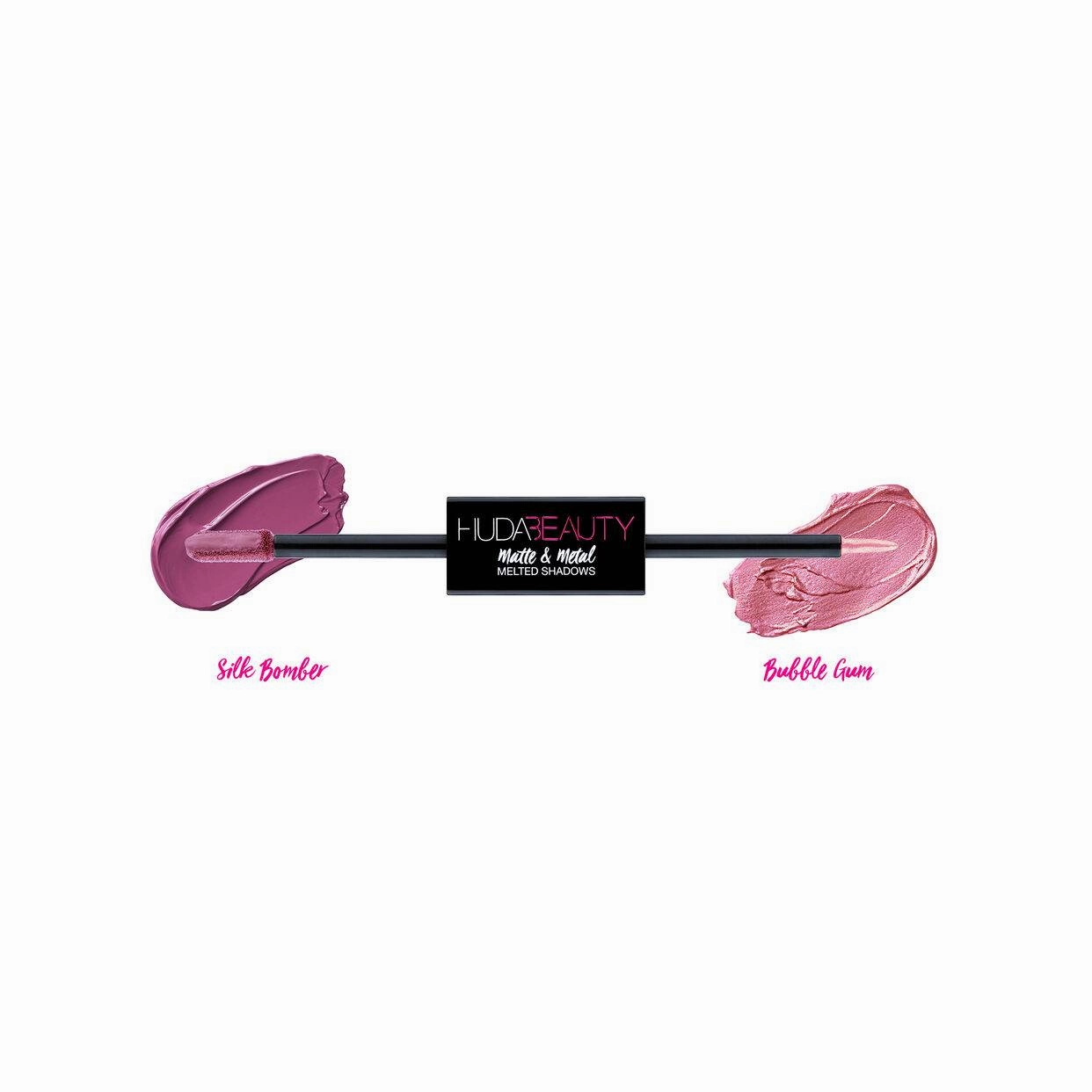 Huda Beauty Matte & Metal Eyeshadows-Silk Bomber & Bubblegum