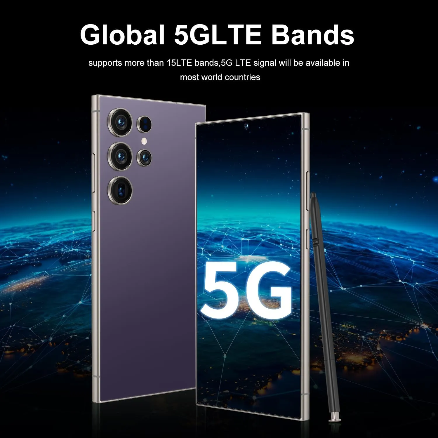 I25 Ultra Unlocked Phone,Android 14 12 512GB Smartphone,Built in Pen The Phone,Cell Phone Battery 7000mAh 6.99" HD Screen,Dual SIM/5G/Face ID/Fingerprint Lock/GPS (Purple, 12 512G)