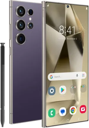 I25 Ultra Unlocked Phone,Android 14 12 512GB Smartphone,Built in Pen The Phone,Cell Phone Battery 7000mAh 6.99" HD Screen,Dual SIM/5G/Face ID/Fingerprint Lock/GPS (Purple, 12 512G)
