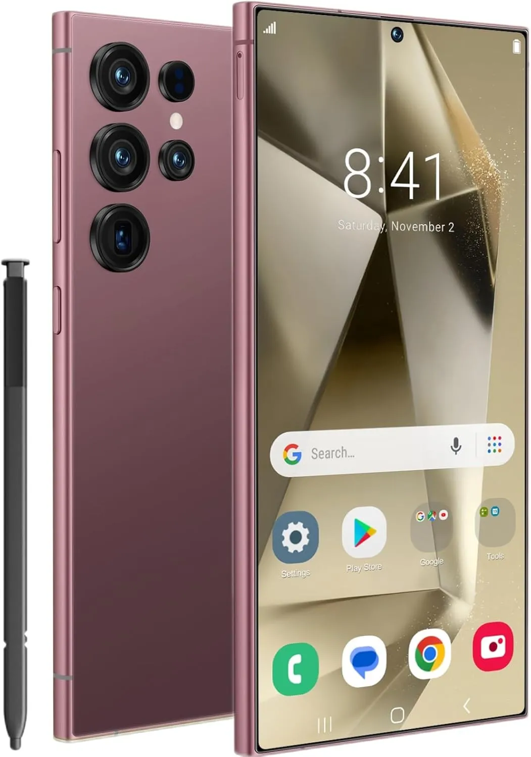 I25 Ultra Unlocked Phone,Android 14 12 512GB Smartphone,Built in Pen The Phone,Cell Phone Battery 7000mAh 6.99" HD Screen,Dual SIM/5G/Face ID/Fingerprint Lock/GPS (Rose Gold, 12 512)