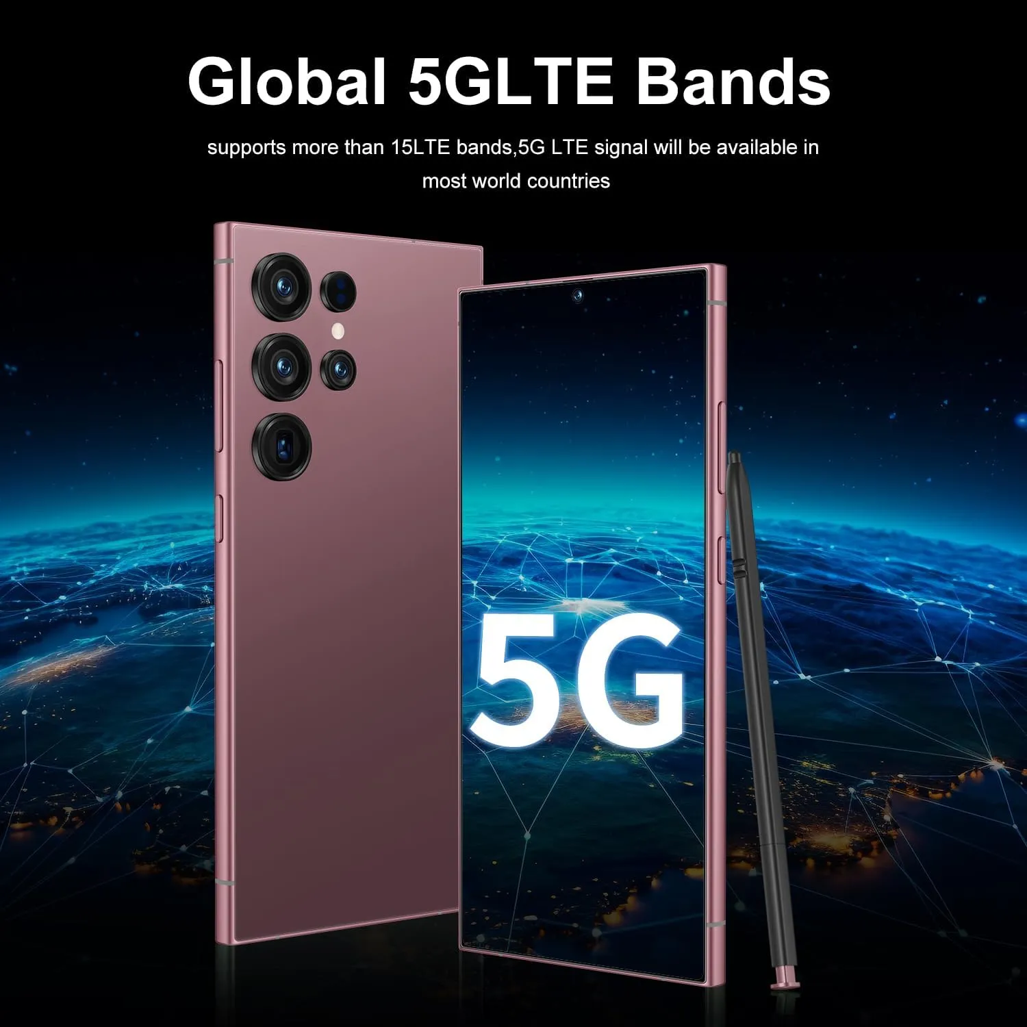 I25 Ultra Unlocked Phone,Android 14 12 512GB Smartphone,Built in Pen The Phone,Cell Phone Battery 7000mAh 6.99" HD Screen,Dual SIM/5G/Face ID/Fingerprint Lock/GPS (Rose Gold, 12 512)