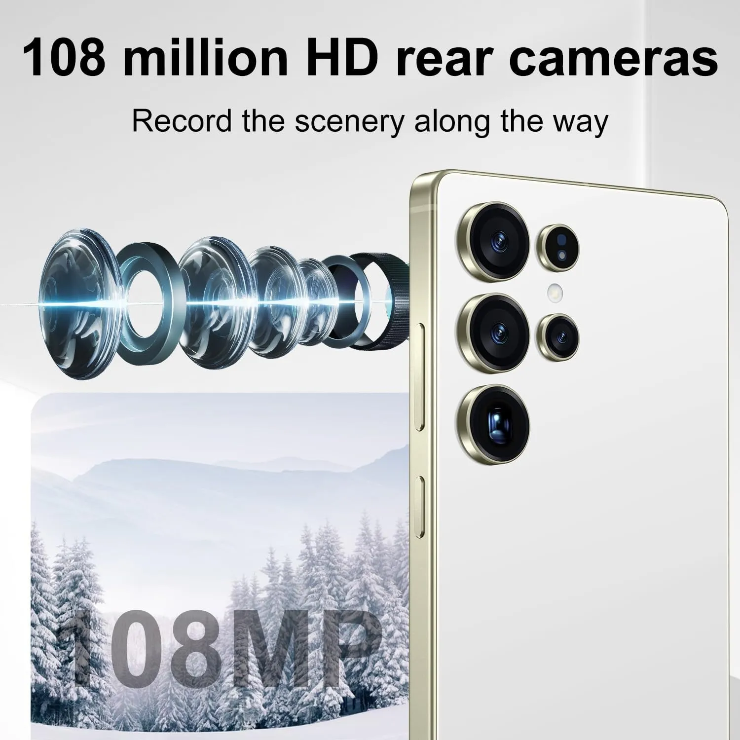 I25 Ultra Unlocked Smartphone 6.9" HD  Display 8 256GB Unlocked Phone,Snapdragon 8 Gen3 7000mAh Dual Speakers 5G Unlocked Phones,Face ID/Fingerprint Lock/GPS(White)