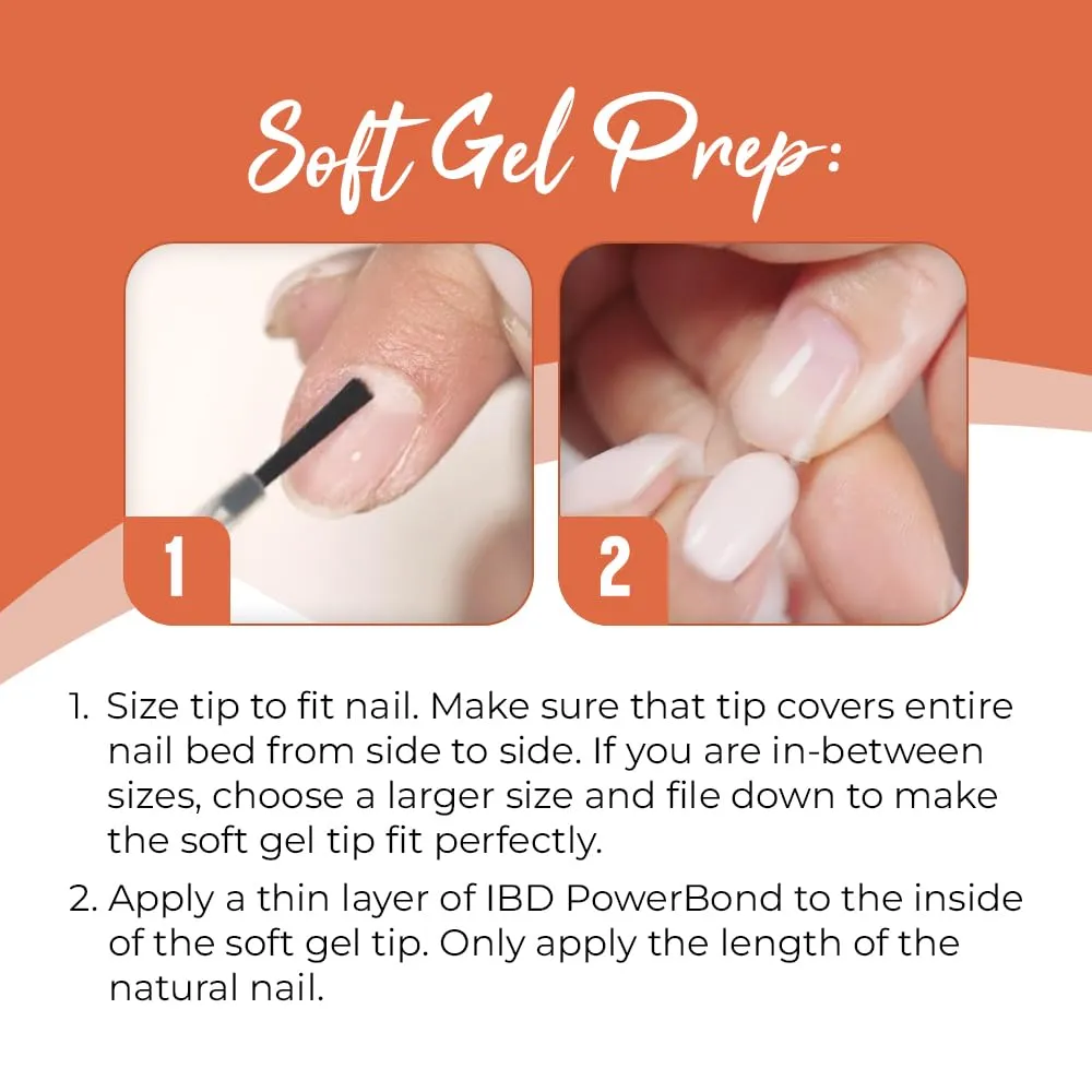 IBD Clear Soft Gel Nail Tips Medium Almond Shape - Pre-Etched, Nail Extensions for Strong Adhesion, Long-Lasting Acrylic Press On Nails, DIY Nail Art, 504 Tips, 1-Pack