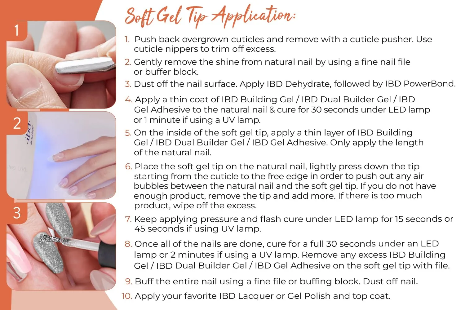 IBD Clear Soft Gel Nail Tips Medium Almond Shape - Pre-Etched, Nail Extensions for Strong Adhesion, Long-Lasting Acrylic Press On Nails, DIY Nail Art, 504 Tips, 1-Pack