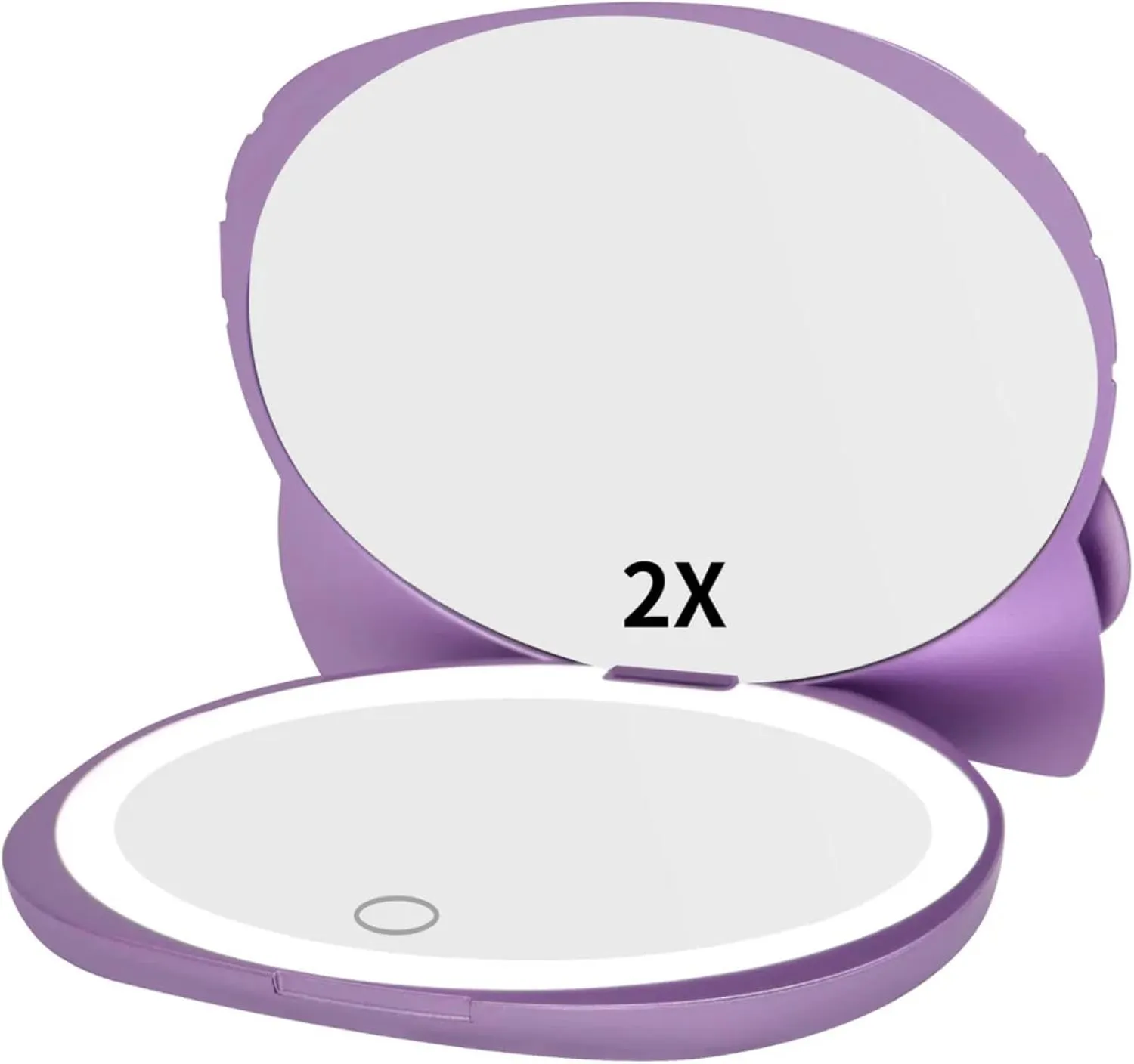 Impressions Vanity Hello Kitty Kawaii Compact Mirror with Touch Sensor Switch for Adjustable Brightness, Lighted Makeup Mirror with LED Lights, and 2X Magnifying Mirror (Lilac)