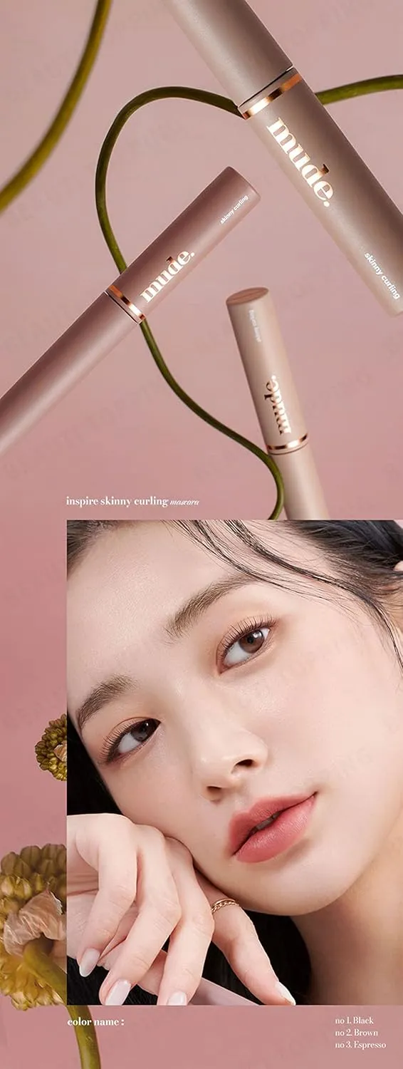 Inspire Skinny Curling & Multi-Fixer Mahogany Rosy Brown Mascara Volumizing Curling for Dramatic Lashes Smudge-Proof Water-Proof Stays on All Day (03 Espresso)