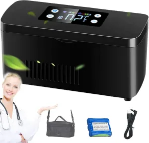 Insulin Refrigerated Box 2-8℃ Thermostat Drug Reefer Portable Car Refrigerators,10200mAH Battery Powered,Keeps Medication Cool and Thermostat,with Shoulder Bag