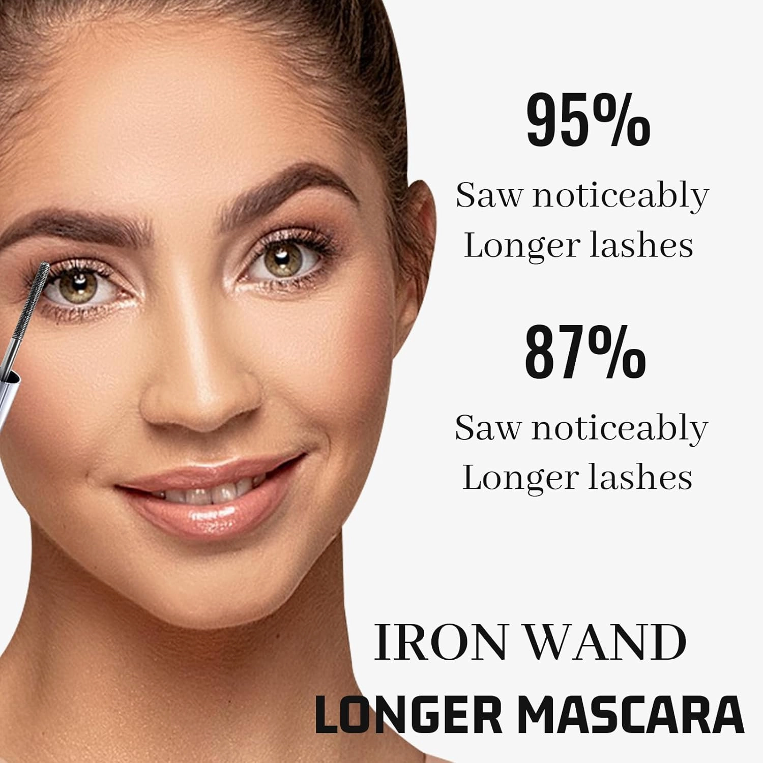 Iron Wand Mascaras - Lengthening, 2025 Upgraded Waterproof Metal Wand Mascaras, 3D Curling Eyelash Iron Mascara, Waterproof, Smudge-Proof, Long Lasting, No Flaking, No Clumping (Dark Brown, 2)
