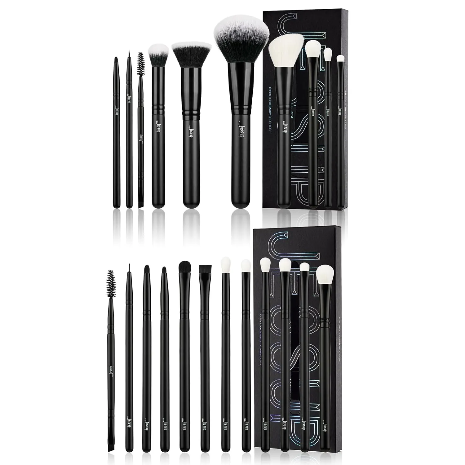 Jessup 10Pcs Black Brushes Set T323 With Eye Brushes Set T322