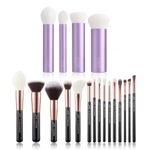 Jessup Makeup Brushes Labeled Premium Synthetic T160 Bundled with Face Kabuki Makeup Brushes Set T517