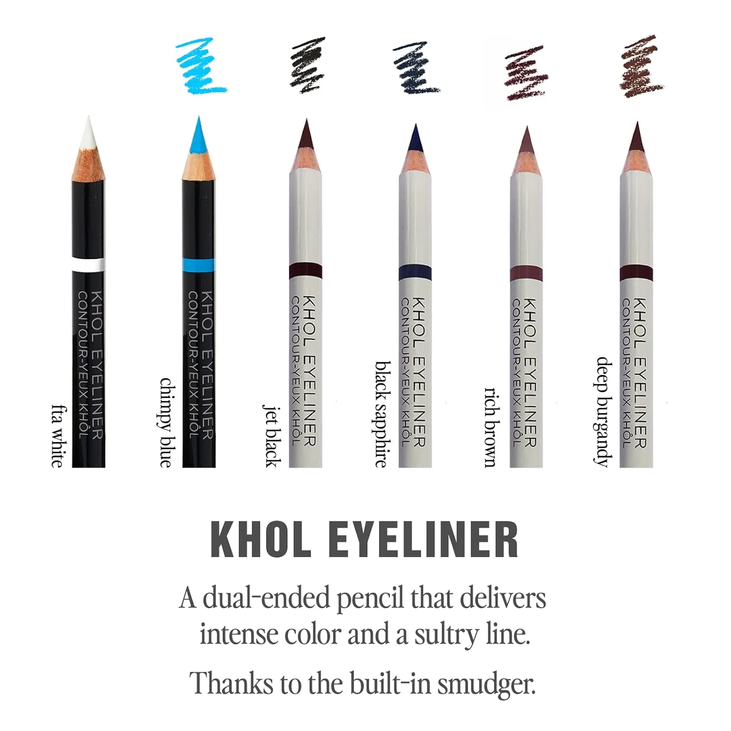 Jillian Dempsey Khôl Eyeliner | Waterproof Eyeliner Pencil with Built-in Smudger | Long-Lasting Intense Color | Vegan I FTA White