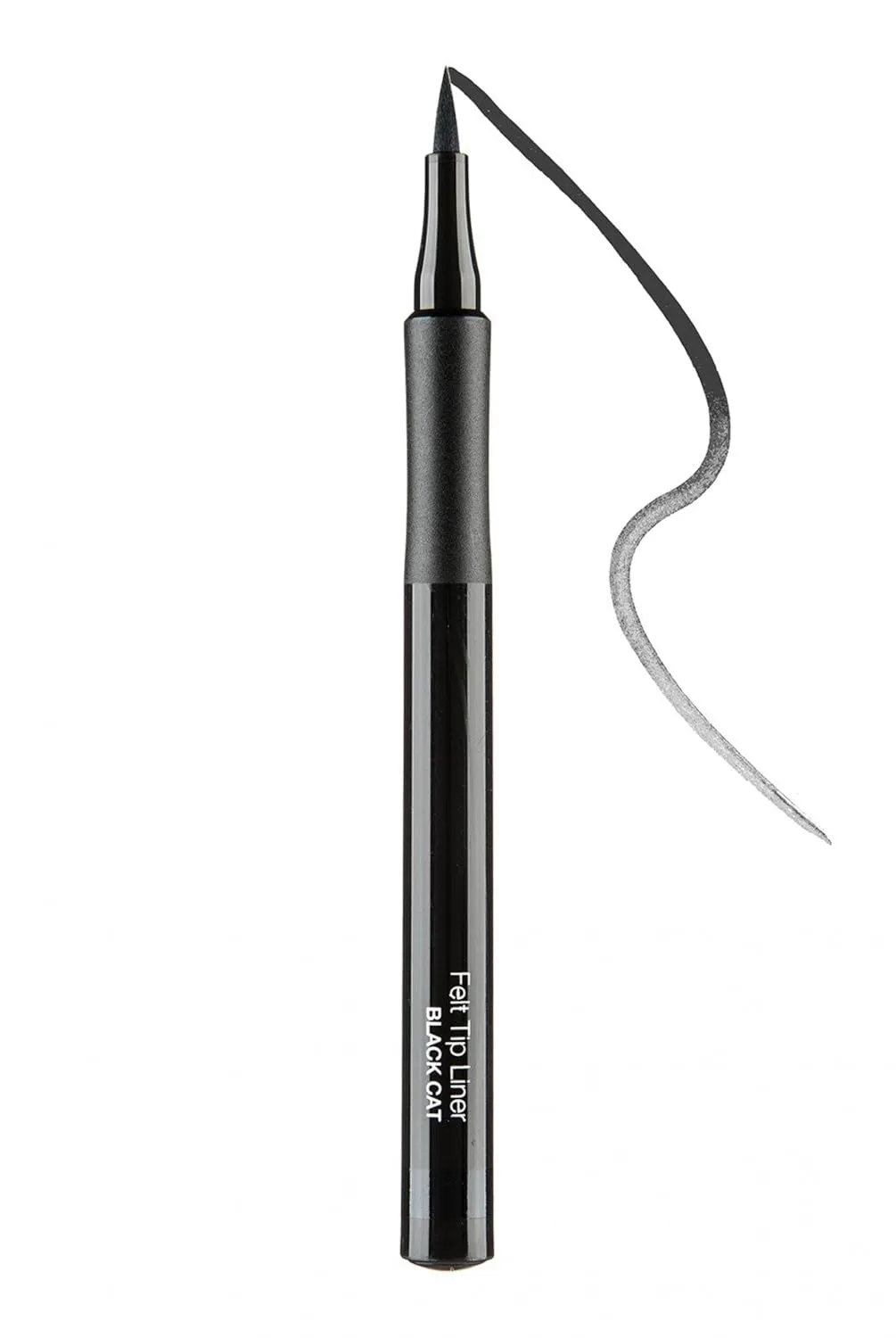 Jolie Felt Tip Liner - Bold Liquid Eyeliner Pen - Continues Color Vibrancy For All-Day Wear (Black Cat)