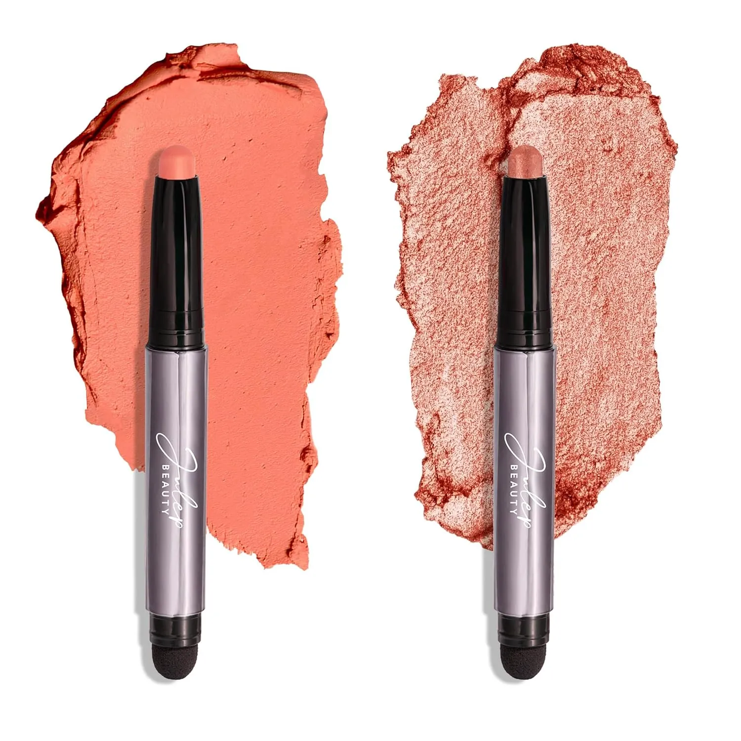 Julep Coral Dawn Eyeshadow 101 Crème to Powder Waterproof Eyeshadow Stick Duo, Tiger's Eye Shimmer & Papaya Matte