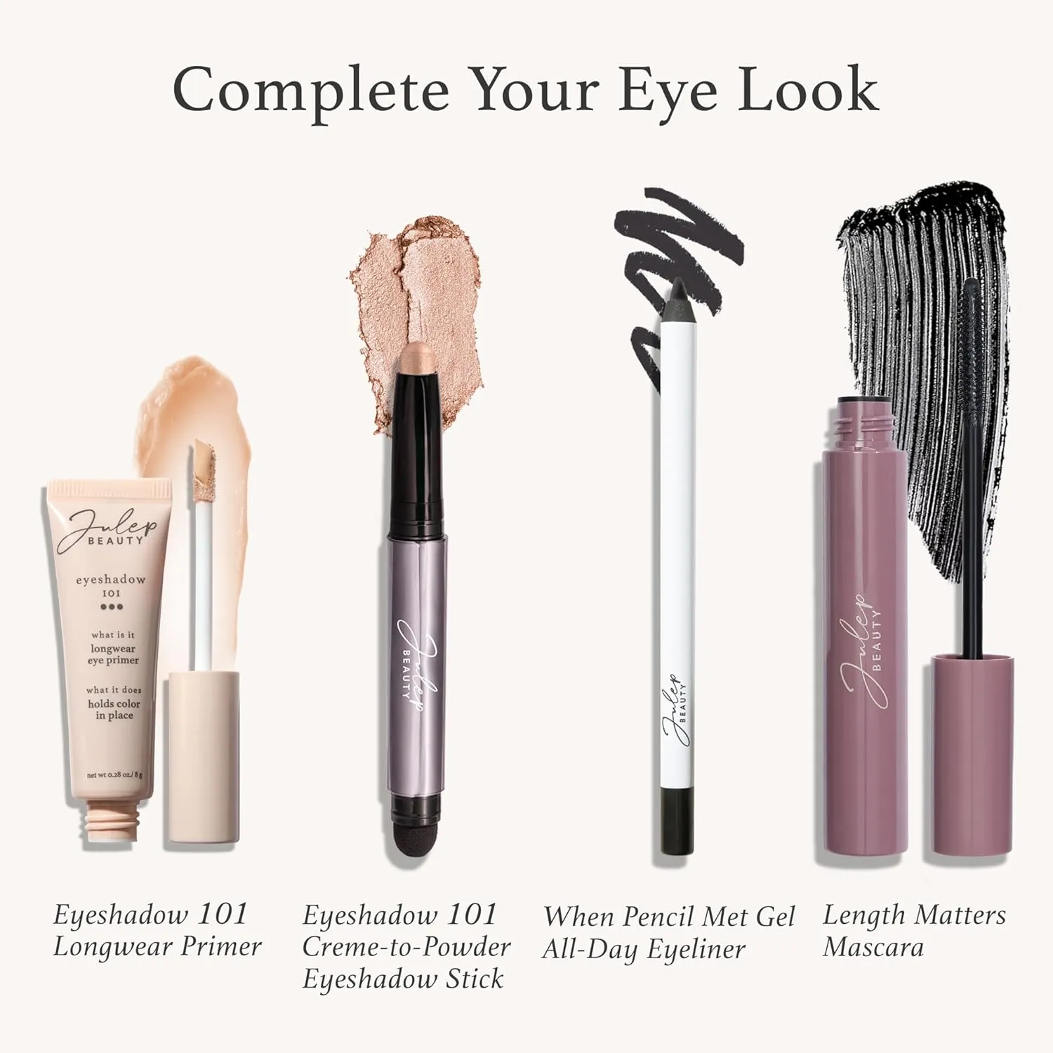 Julep Eyeshadow 101 Cream-to-Powder Waterproof Shadow Stick – Rainstorm Shimmer – Long-Lasting, Crease-Proof, Deep Silver Shimmer Cream Eyeshadow with Built-in Smudger