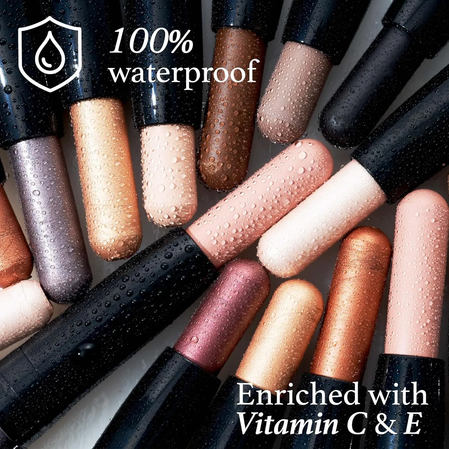 Julep Eyeshadow 101 Cream-to-Powder Waterproof Shadow Stick – Rainstorm Shimmer – Long-Lasting, Crease-Proof, Deep Silver Shimmer Cream Eyeshadow with Built-in Smudger