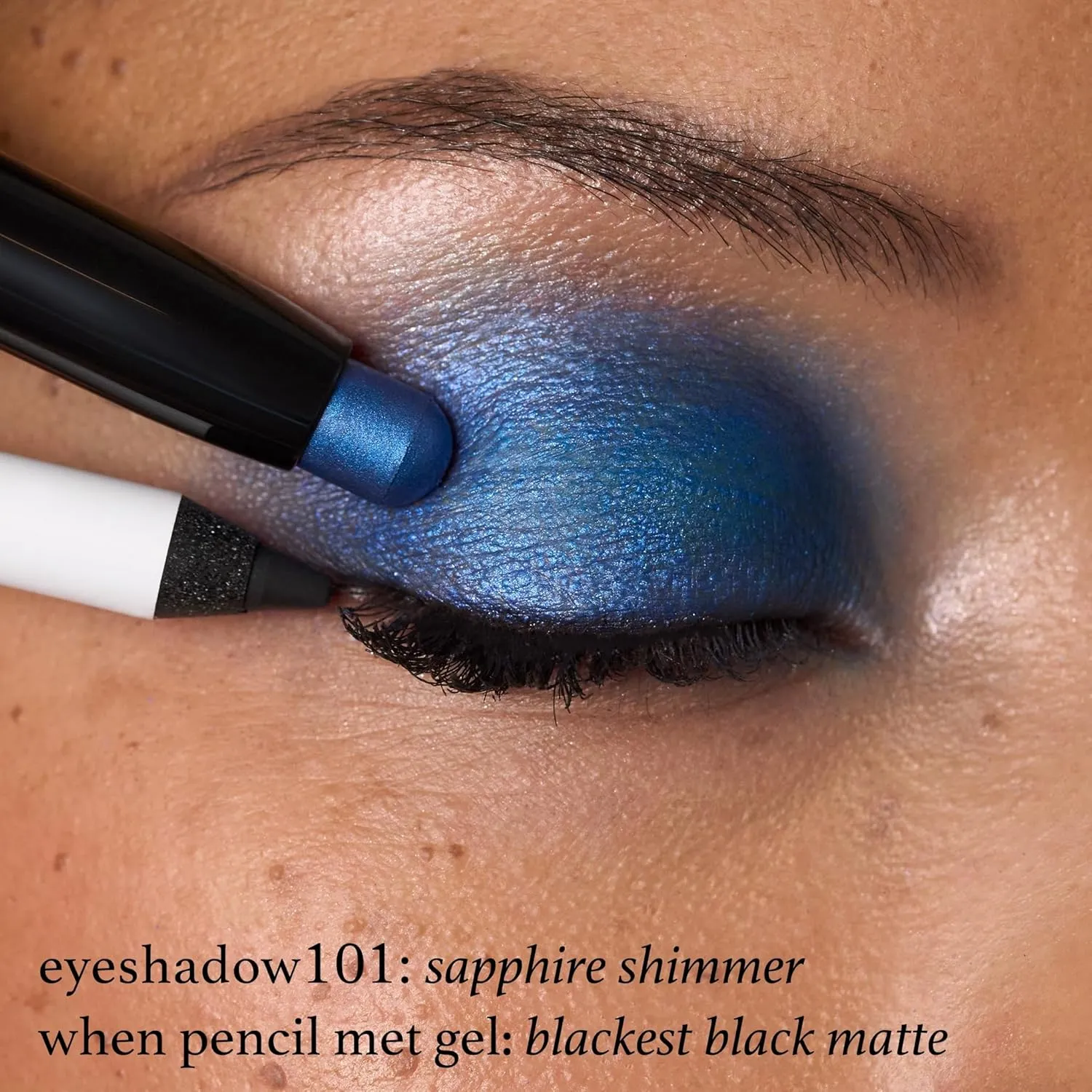 Julep Twice As Nice Eyeshadow Stick and Eyeliner Duo | Includes Eyeshadow 101 Creme-to-Powder Waterproof Shadow Stick, Sapphire Shimmer and All-Day Gel Eyeliner Pencil, Blackest Black