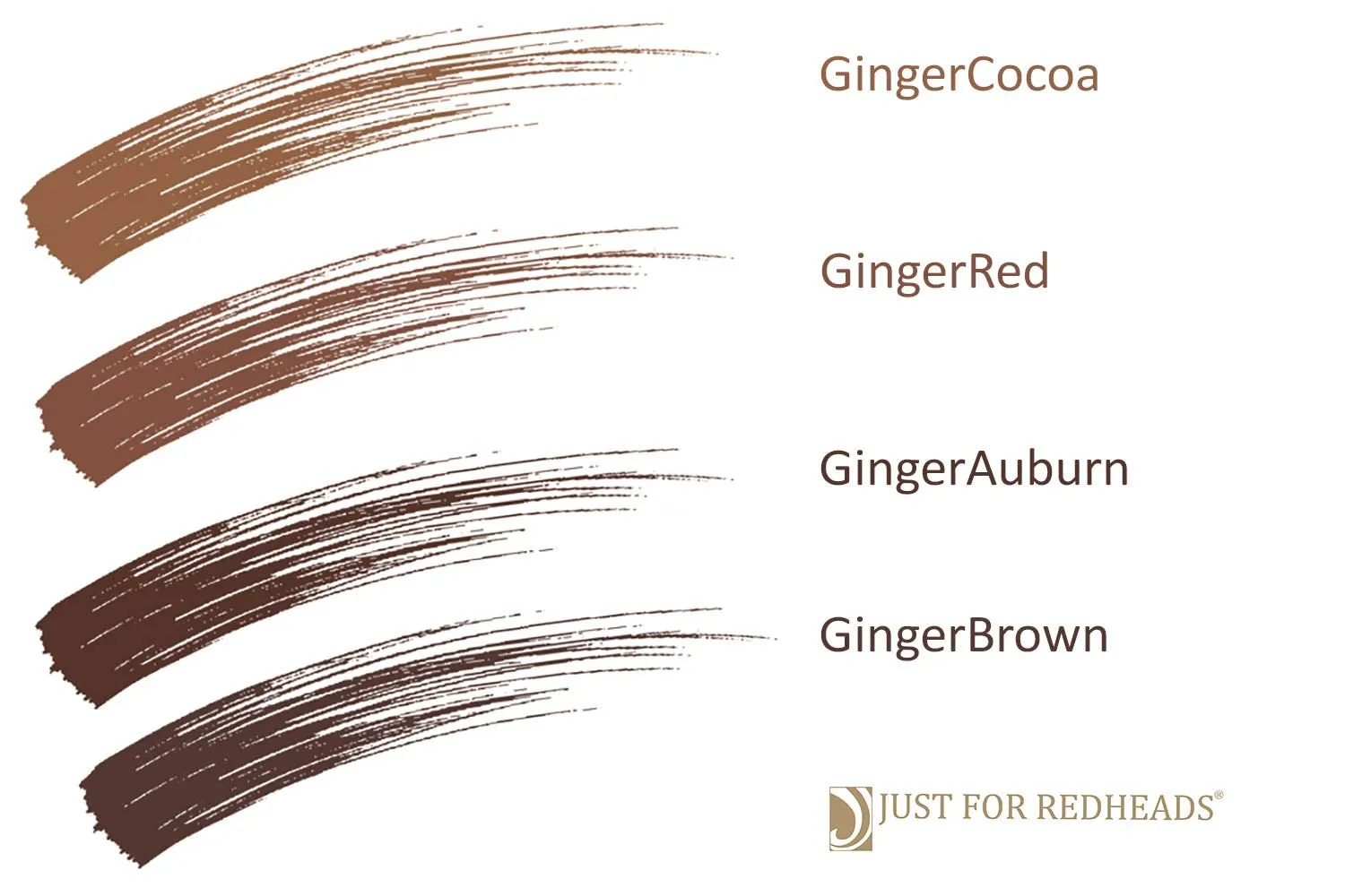 Just for Redheads Mascara Studio - Lashes Volumizer for Women - Lengthening & Defining Lashes, Smudge-Proof, Water Resistant - Made in the USA (GingerBrown)