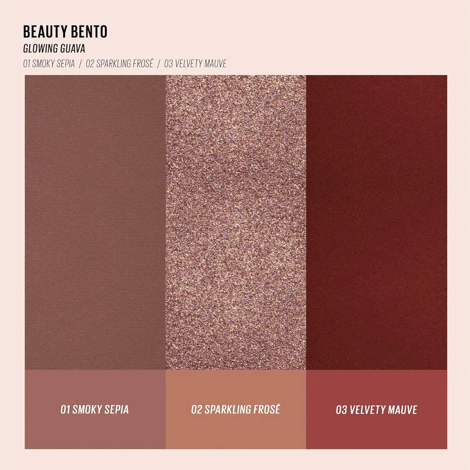 KAJA 3 Colors Eyeshadow - Beauty Bento 07 Glowing Guava | Mosaic Chrome, Shimmer, Matte finish, Cruelty free, K-Beauty Mini Palettes, Easy Finger Blendable, Glitter, High Pigmentation, 0.03 Oz