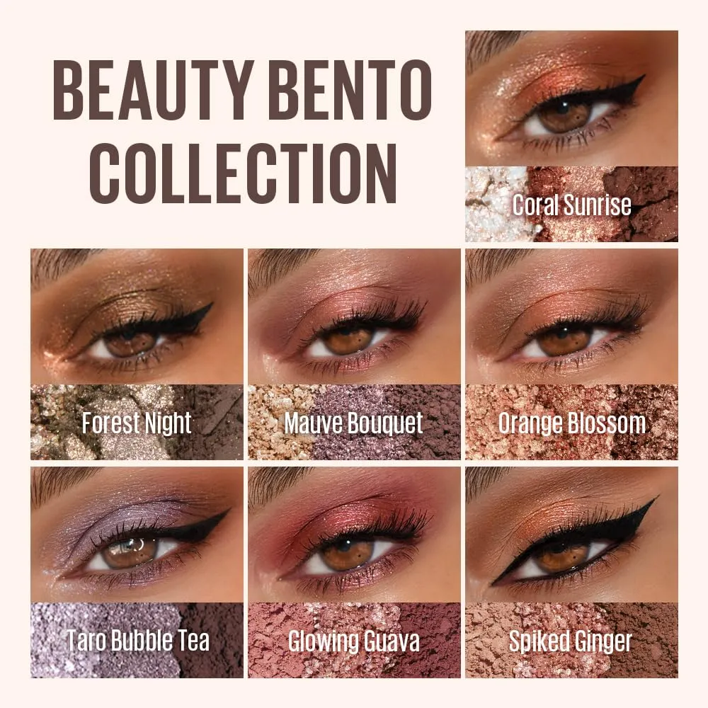 Kaja Beauty Bento Collection - Bouncy Eyeshadow Trio | Plum Rosy Tones, Travel Size, 01 Rosewater, 2019 Allure Best of Beauty Award, 0.03 Oz