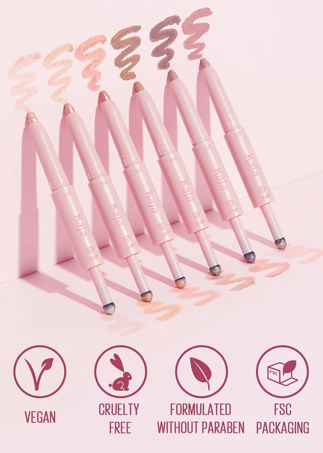 Kaja Eyeshadow - Wink Dazzle 03 Peach Sprinkle (Shimmer) | Glitter, Smudge Proof, Creamy Formula, Vegan, Cruelty-Free, Creamy, Blendable, High Pigmentation Shimmer Stick, Long Lasting, Waterproof