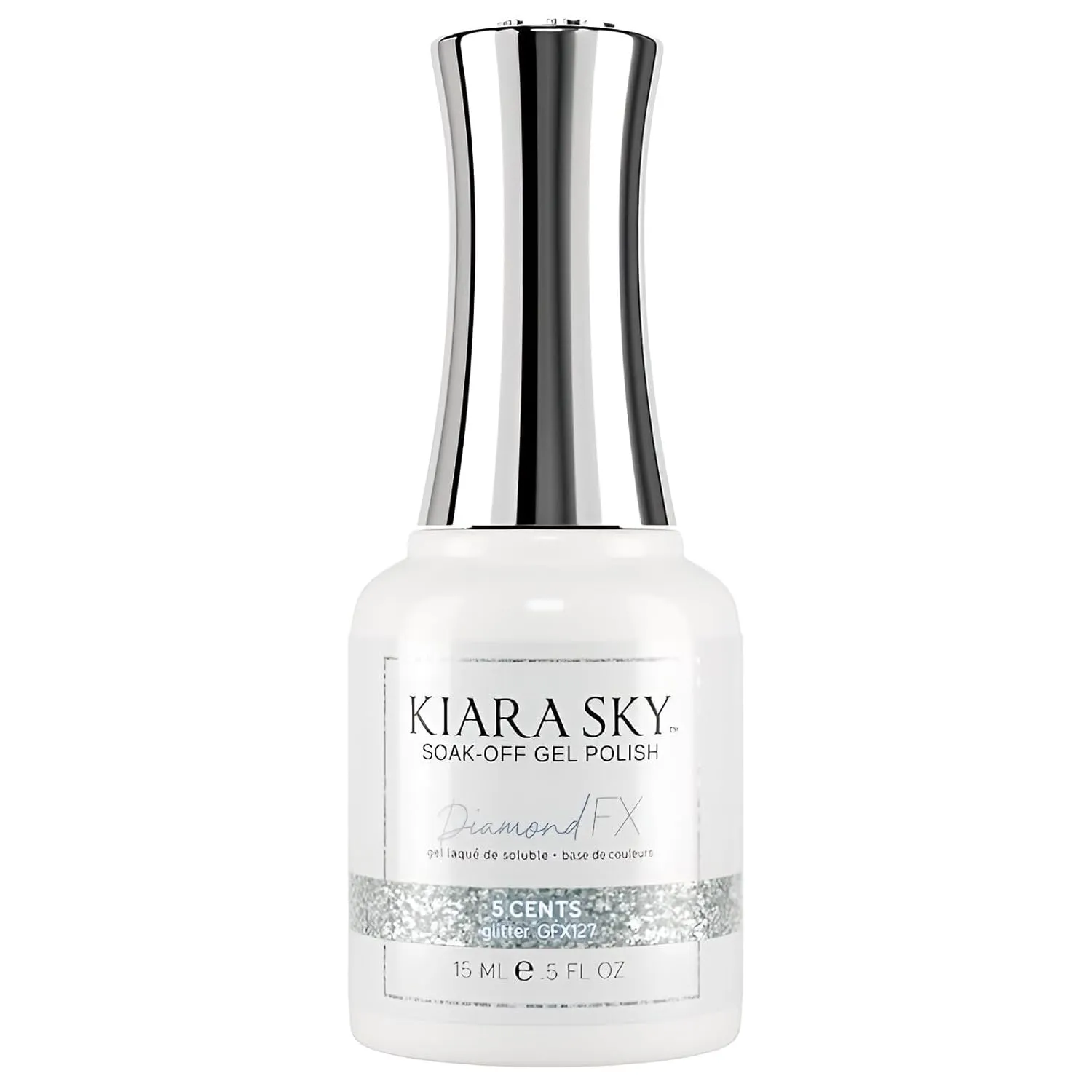 KIARA SKY Gel Polish DiamondFX Reflective Glitter Soak Off with Sparkle Diamond dust effect 0.5 fl oz, 5 Cents (blue gray)