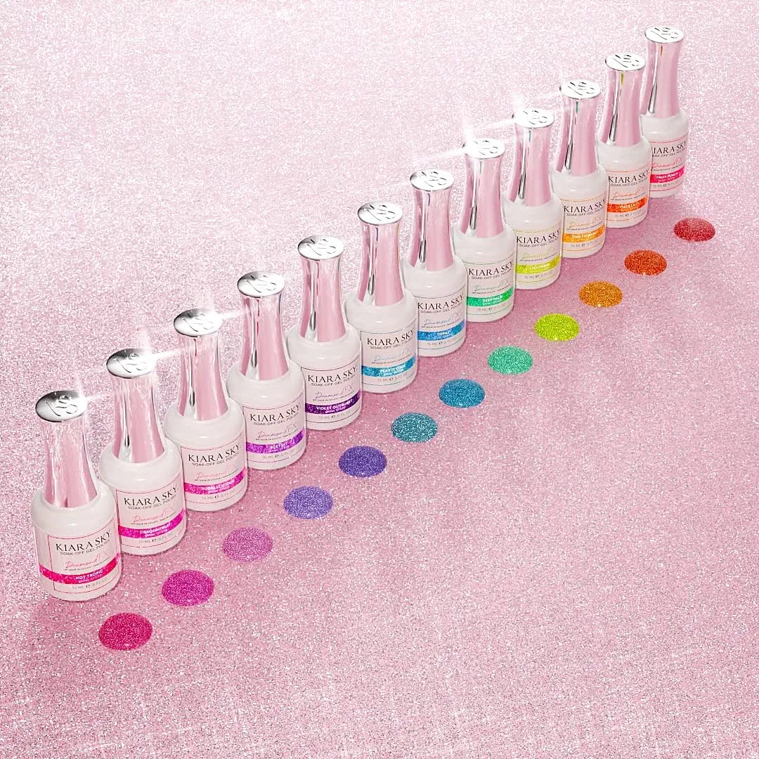KIARA SKY Gel Polish DiamondFX Reflective Glitter Soak Off with Sparkle Diamond dust effect 0.5 fl oz, Beets It (purple)
