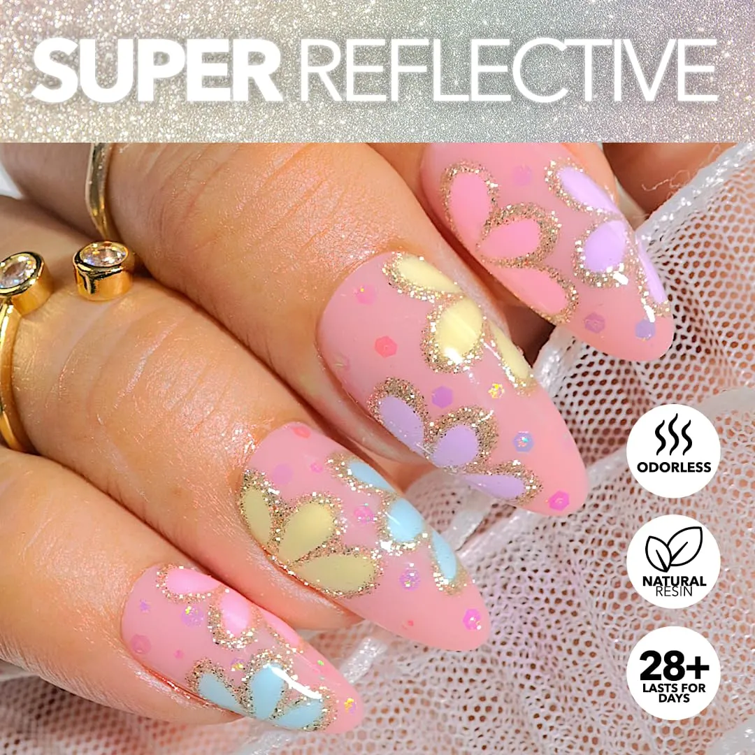 KIARA SKY Gel Polish DiamondFX Reflective Glitter Soak Off with Sparkle Diamond dust effect 0.5 fl oz, Beets It (purple)