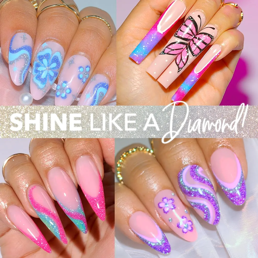 KIARA SKY Gel Polish DiamondFX Reflective Glitter Soak Off with Sparkle Diamond dust effect 0.5 fl oz, Beets It (purple)