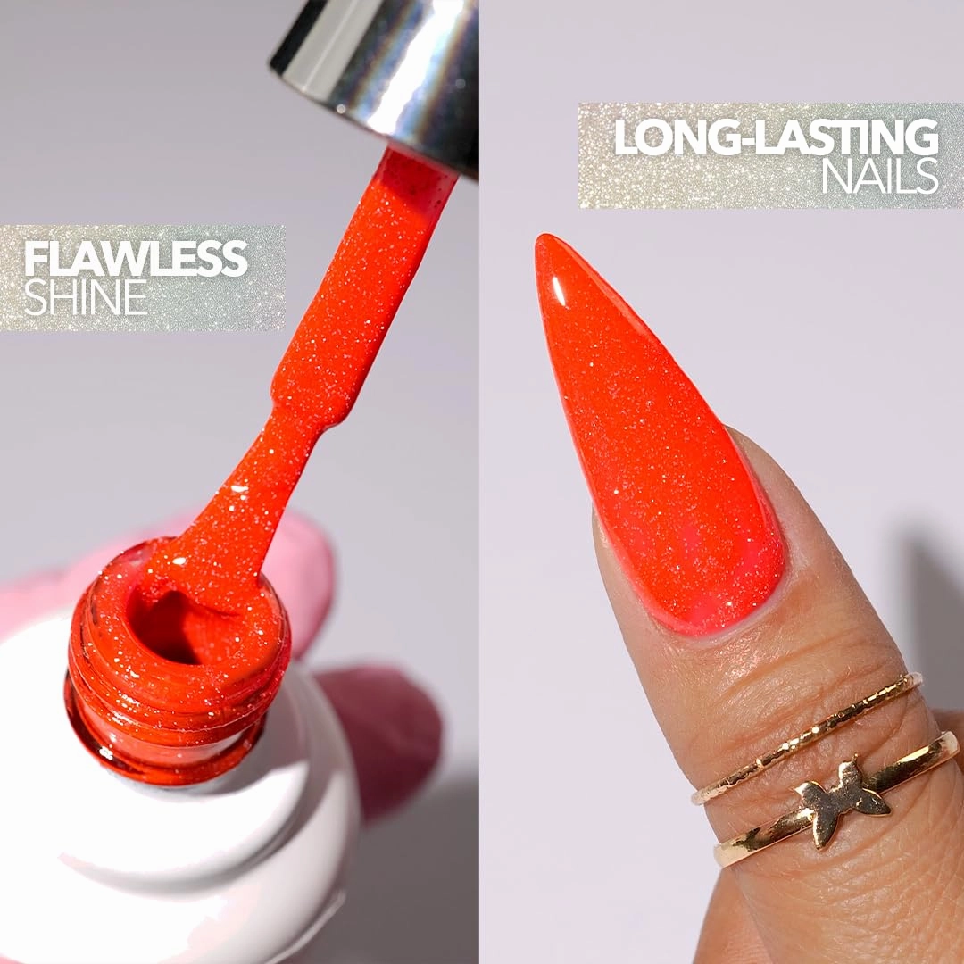 KIARA SKY Gel Polish DiamondFX Reflective Glitter Soak Off with Sparkle Diamond dust effect 0.5 fl oz, Tiger Lilly (orange)
