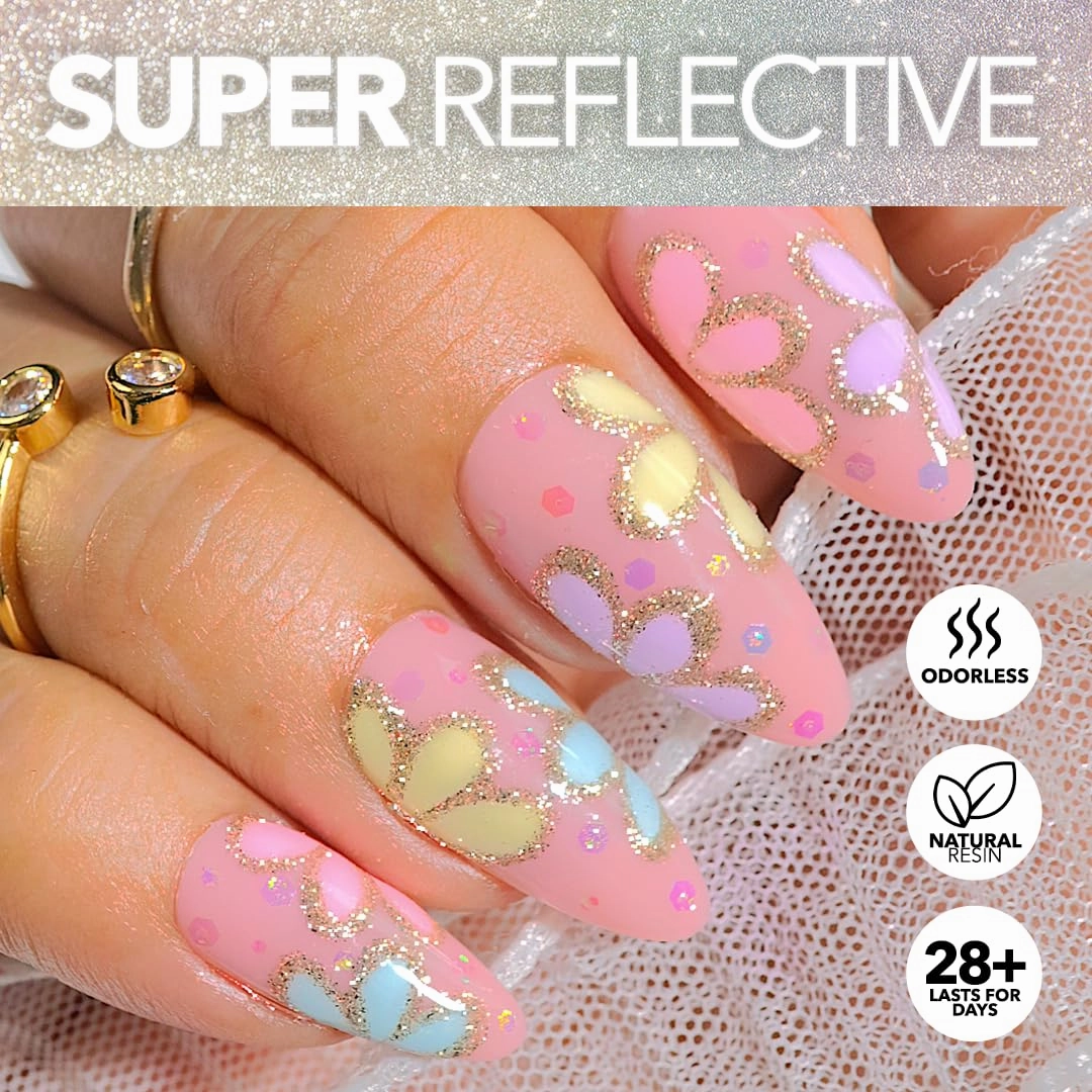 KIARA SKY Gel Polish DiamondFX Reflective Glitter Soak Off with Sparkle Diamond dust effect 0.5 fl oz, Velvet Crush (purple)