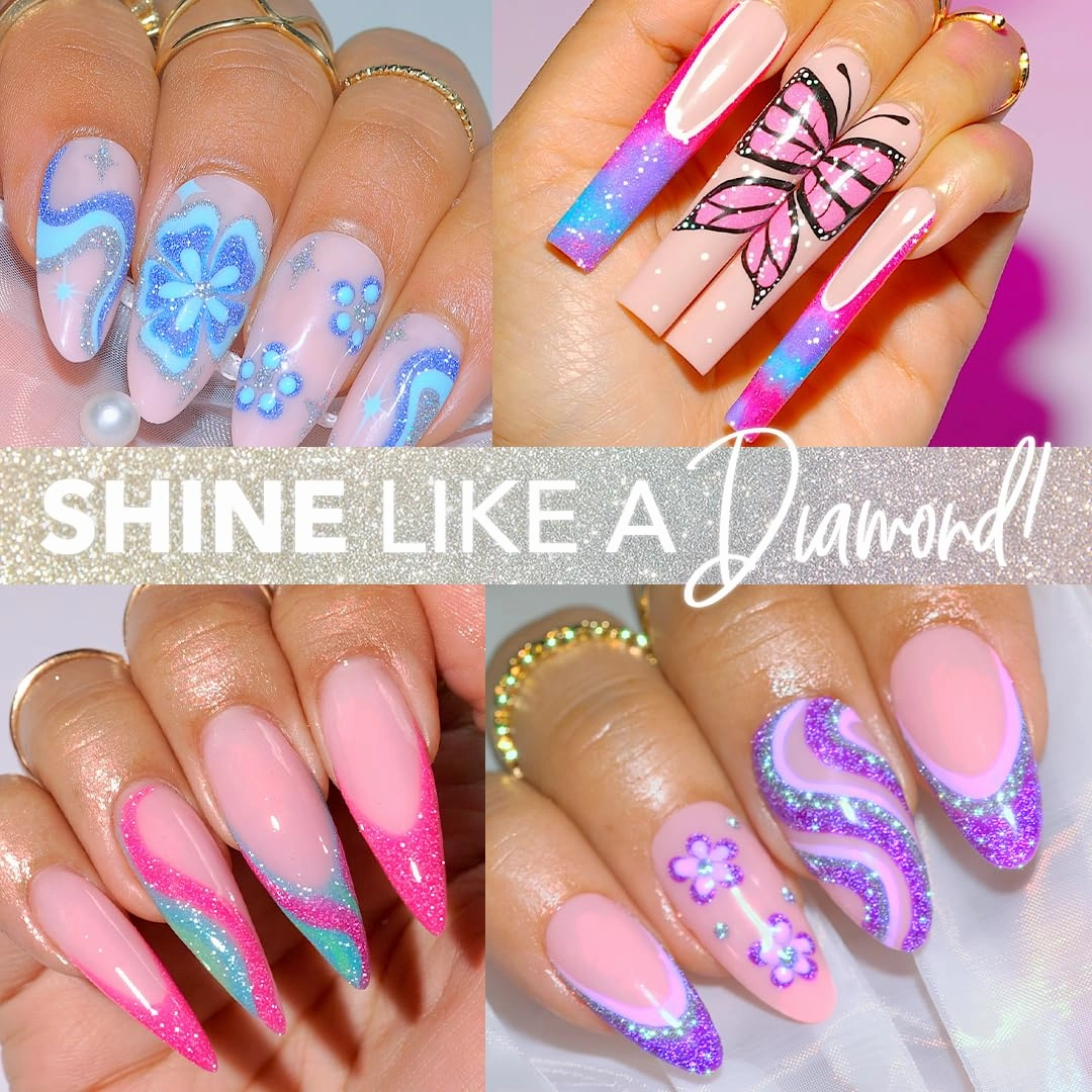 KIARA SKY Gel Polish DiamondFX Reflective Glitter Soak Off with Sparkle Diamond dust effect 0.5 fl oz, Velvet Crush (purple)