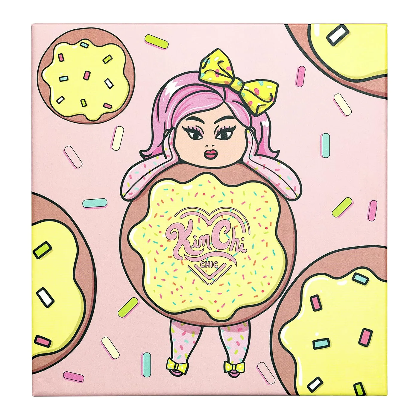 Kimchi Chic Donut Collection Eyeshadow Palette - 16 Matte, Pigment, & Glitter Shadows, Versatile for Day to Night Looks, Cruelty Free, Rainbow Sprinkles