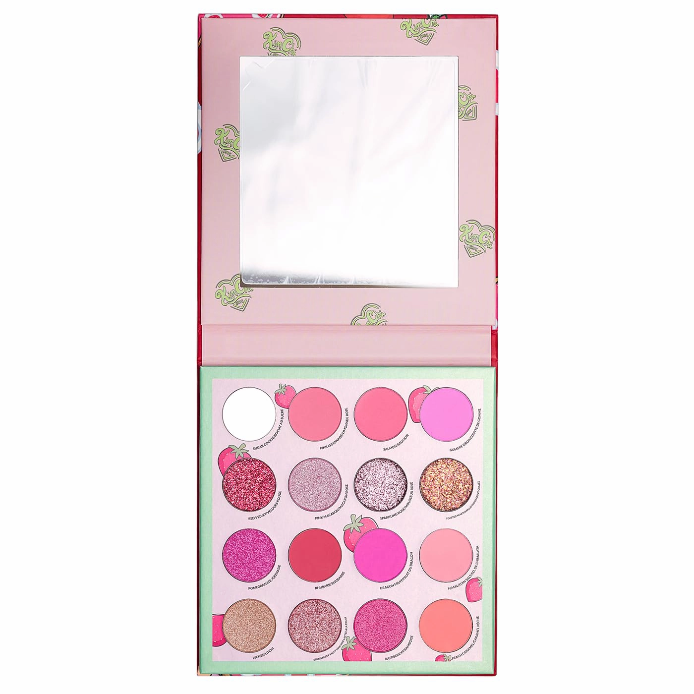Kimchi Chic Donut Collection Eyeshadow Palette - 16 Matte, Pigment, & Glitter Shadows, Versatile for Day to Night Looks, Cruelty Free, Strawberries & Cream