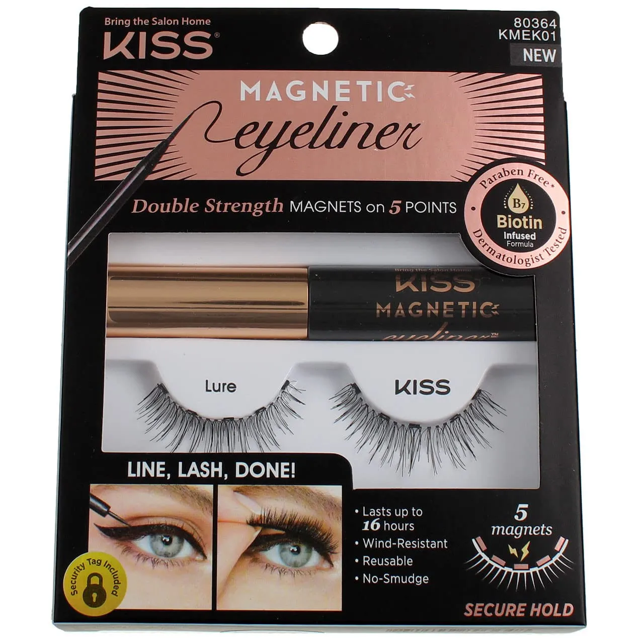 Kiss Magnetic Eyeliner And Eyelash Kit (Lure) (Pack of 3)