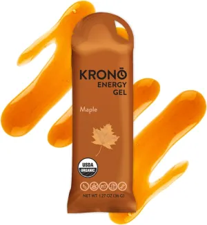 Krono Nutrition Energy Gel - Sports Nutrition - Made with Natural Ingredients - Vegan - Gluten Free - 24 Count (Maple)