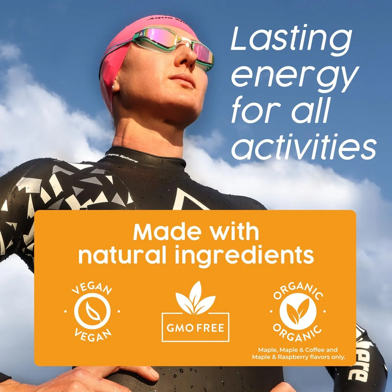 Krono Nutrition Energy Gel - Sports Nutrition - Made with Natural Ingredients - Vegan - Gluten Free - 25mg Caffeine - 24 Count (Maple & Coffee)