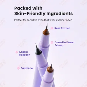 LALACHUU Skinny Tip Liner Eyeliner - 0.1mm Ultra-Fine Brush for Precise Lines, Long-Lasting, Smudge-Proof, Waterproof Eyeliner 0.5g for All-Day Wear - K-Beauty Made in Korea (COCOA BROWN, 0.5g)