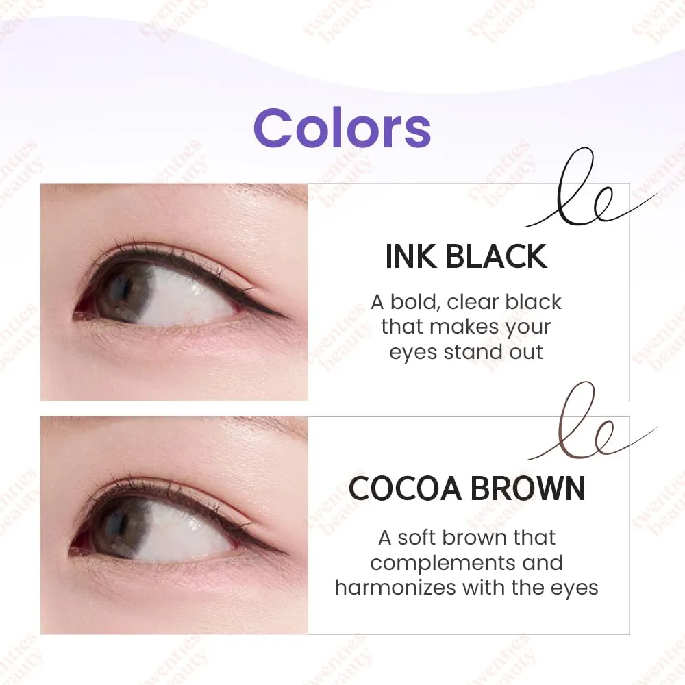 LALACHUU Skinny Tip Liner Eyeliner - 0.1mm Ultra-Fine Brush for Precise Lines, Long-Lasting, Smudge-Proof, Waterproof Eyeliner 0.5g for All-Day Wear - K-Beauty Made in Korea (COCOA BROWN, 0.5g)