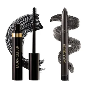 LAURA GELLER NEW YORK Bold Beauty Duo: Kajal Longwear Kohl Eyeliner Pencil, Deep Charcoal   Longwear Black Mascara