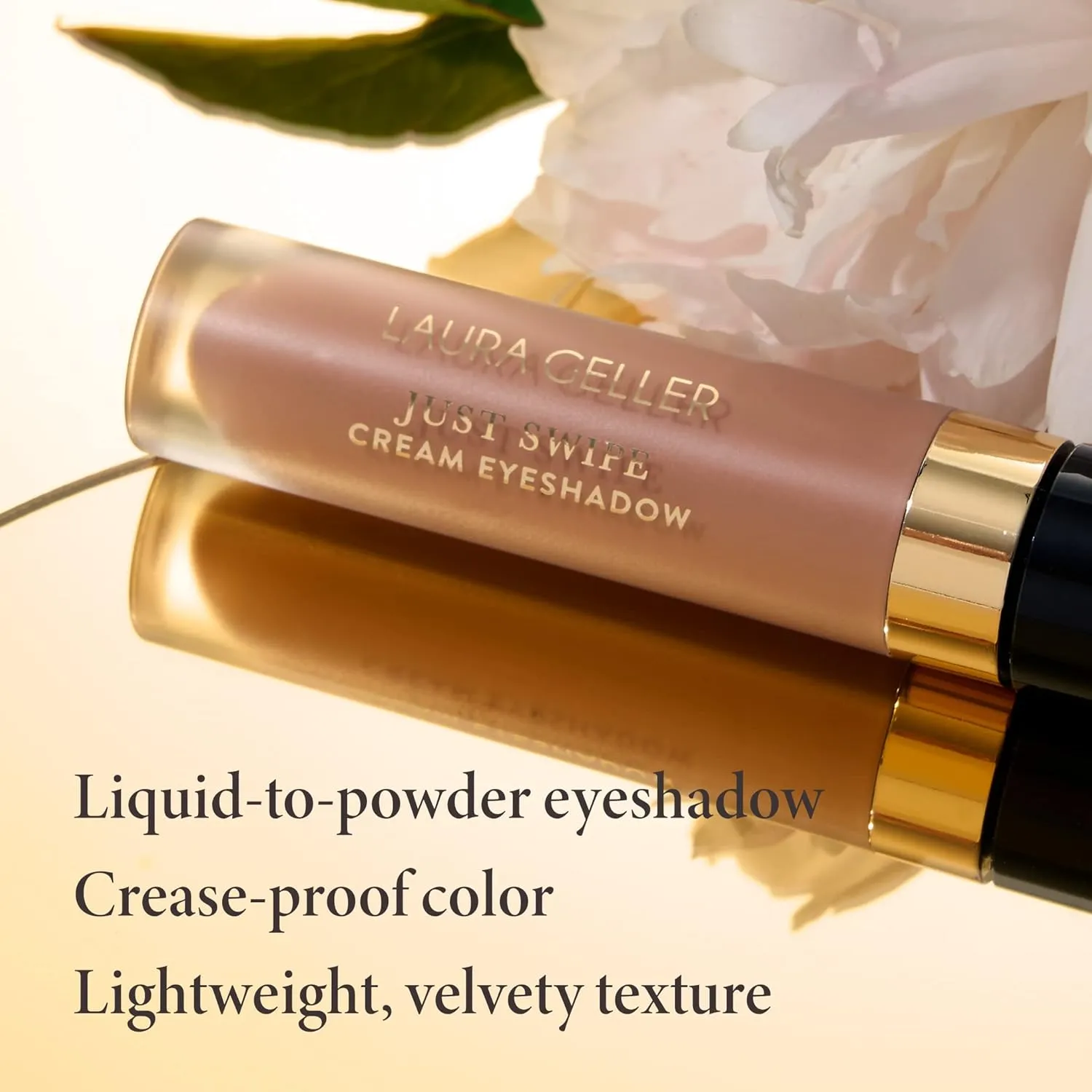 LAURA GELLER NEW YORK Just Swipe Liquid Eyeshadow - Petal - Cream-to-Powder - Lightweight Crease-Proof Velvety Color - Long-Lasting Finish
