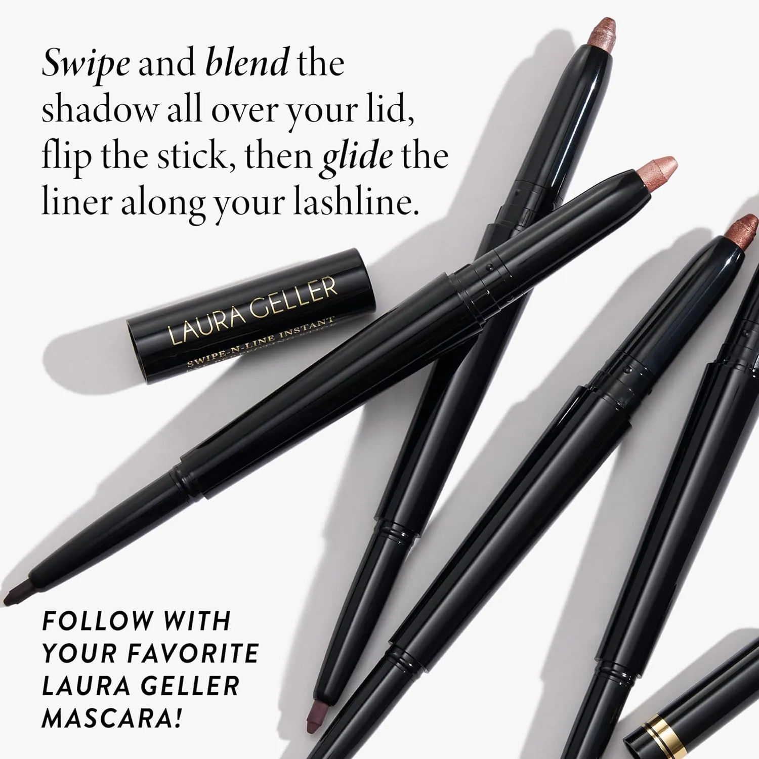 LAURA GELLER NEW YORK Swipe-n-Line Dual-Ended Eyeshadow   Eyeliner - Glam (Smokey Purple/Rich Plum) - Cream Eyeshadow & Smooth Glide Eyeliner - Waterproof & Crease-free Color