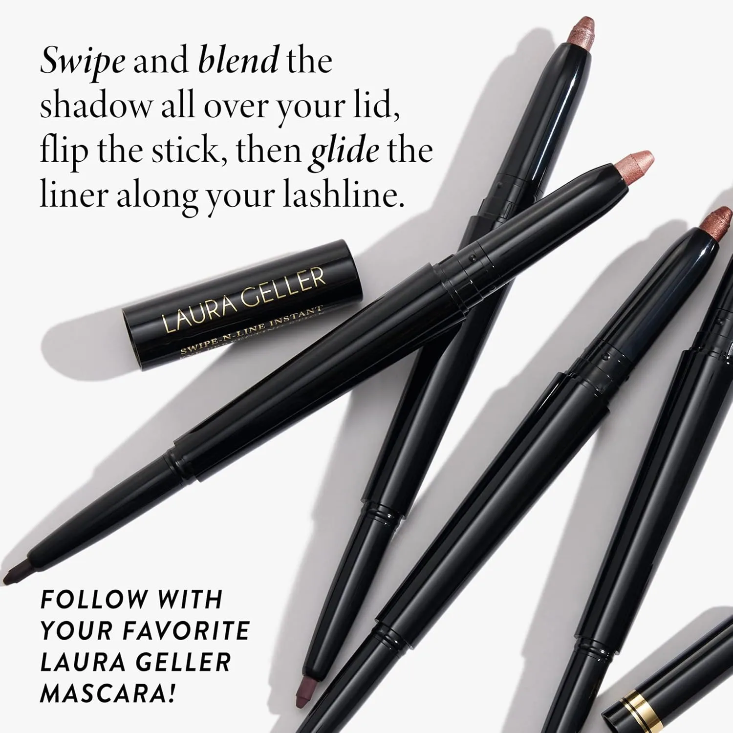 LAURA GELLER NEW YORK Swipe-n-Line Dual-Ended Eyeshadow   Eyeliner - Warm (Bronze/Copper) - Cream Eyeshadow & Smooth Glide Eyeliner - Waterproof & Crease-free Color