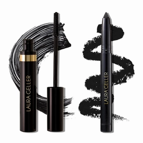 LAURA GELLER NEW YORK Bold Beauty Kajal Duo: Kajal Longwear Kohl Eyeliner Pencil, Deep Black   Kajal Longwear Black Mascara