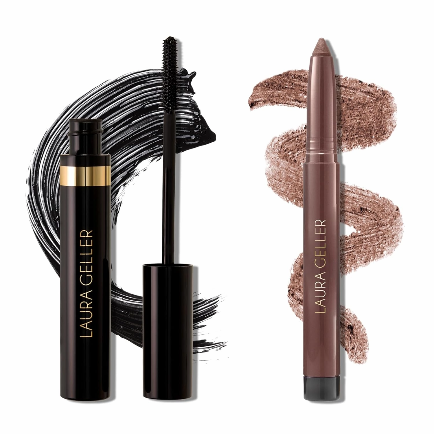 LAURA GELLER NEW YORK Bold Beauty Kajal Duo: Kajal Longwear Kohl Eyeliner Pencil, Soft Slate   Kajal Longwear Black Mascara