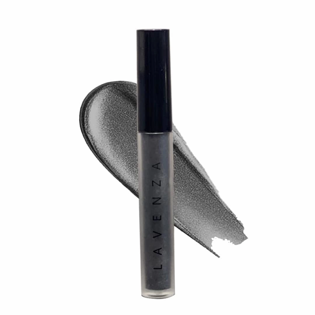 Lave.nza Liquid Metallic Eyeshadow |Smokey Eyes in One Swipe| Vegan, Long-Lasting, Crease Proof, Smudge Proof |Smokey Grey Colour Pop | Silicone Free, Talc Free 3.5 Ml