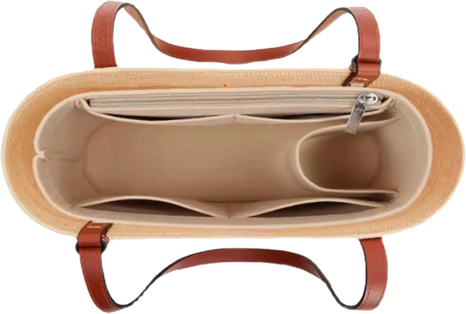 Lckaey Bag Organizer for loewe basket bag Purse Insert - Handbag Felt Insert Y097Khaki