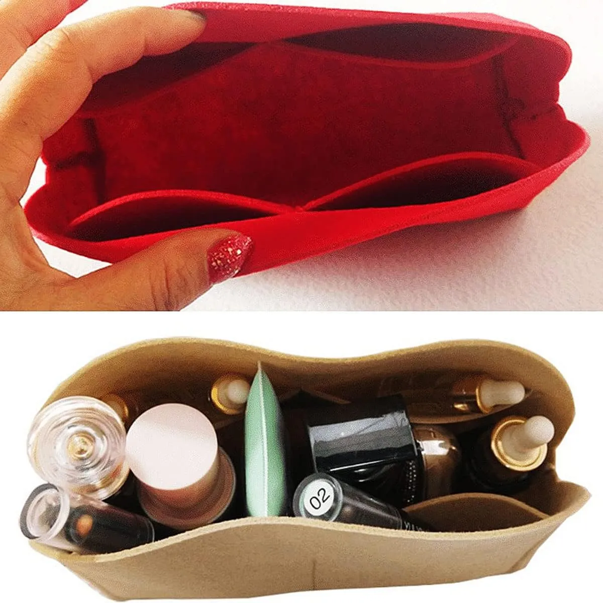 Lckaey Felt organizer for Alma BB PM Organizer Insert Women Fits Alma insert 1004red-3XL（NLMA-MM